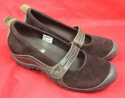 Merrell Shoes Plaza Bandeau Chocolate Brown Suede Leather Mary Jane Size 7 WOMEN • $11.24