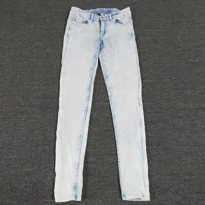 H&M Jeans Womens 4 Blue Acid Washed Stretch Skinny Fit Casual • $10