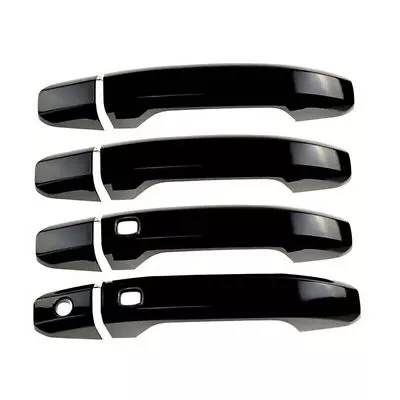 Black Door Handle Cover For Chevy Silverado 2014-2024 GMC Sierra 2 Smart Keyhole • $35.19