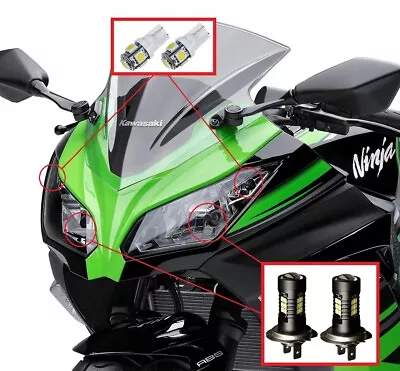 Kawasaki Ninja 300 EX300 KRT LED SET Headlight Pilot Park Lights T10 2012-2019 • $33.99