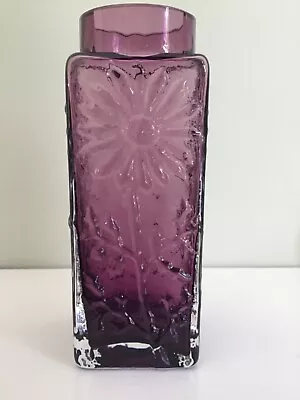 DARTINGTON PURPLE DAISY Art Glass Vase - FRANK THROWER - 6 1/2” High • £22