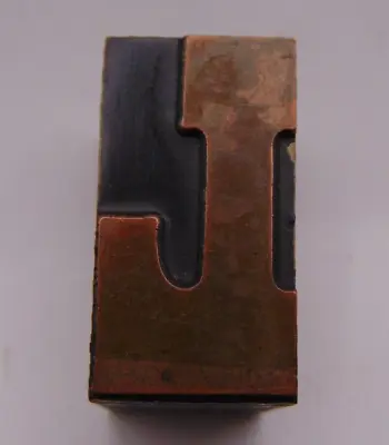 Vintage Printing Letterpress Printers Block Letter L Wood Copper Top • $8