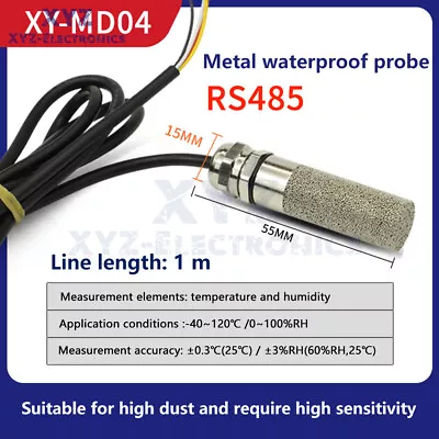 DC 5V-28V Temperature And Humidity Sensor Waterproof Probe RS485 MODBUS RTU US • $15.99