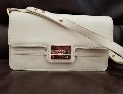 $29.99 • Buy Z SPOKE  By Zac Posen Ivory Leather Flap Shoulder Bag Purse 