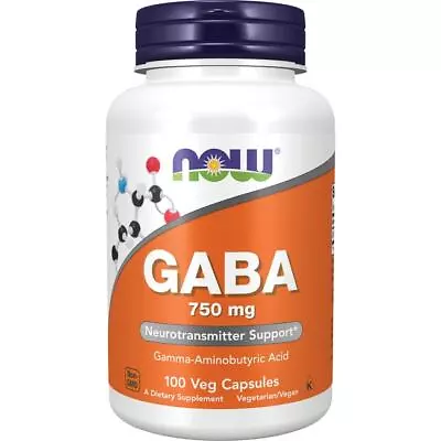 NOW Foods Gaba 750 Mg 100 Veg Caps • $13.29