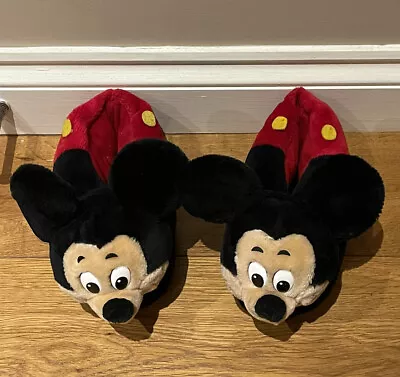 £15 • Buy Vintage Disneyland Disney Mickey Mouse Head Plush Slippers, One Size