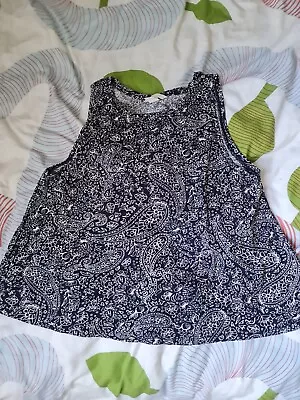 H&M Viscose Blue And White Sleeveless Top. XS. • $4.35