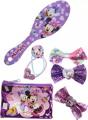 Minnie Mouse Hair Set: Brush Bows Clips - 7 Pieces. • $15.85