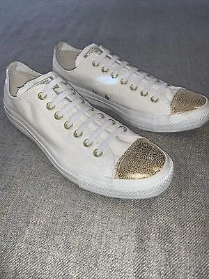 Converse Chuck Taylor All Star Metallic Gold White Shoes Sneakers  Women’s 11 • $27.99