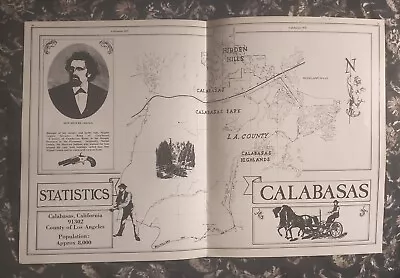 1979 Map/ad: Calabasas California-Statistics-Short Bio Of Don Miguel Leonis • $12.75