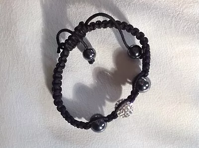 TRESOR PARIS Crystal & Magnetite Chambala Bracelet Nearly NEW • $12.57