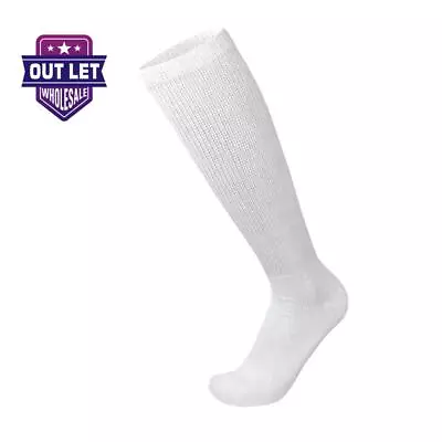 12 Pairs Mens Diabetic Over The Calf Socks Compression Knee High Cotton Socks • $29.99