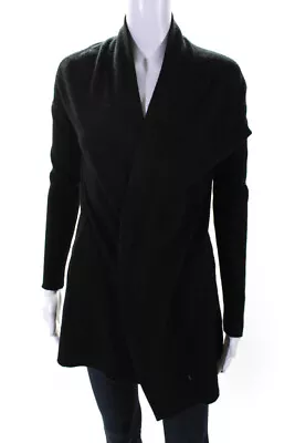 Vince Womens 100% Cashmere Knit Open Front Long Sleeved Cardigan Black Size XS • $42.99