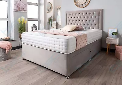 £255.99 • Buy Luxurious Deluxe CHESTERFIELD Backcare Divan Bed Set 3FT 4FT6 DOUBLE 5FT KING