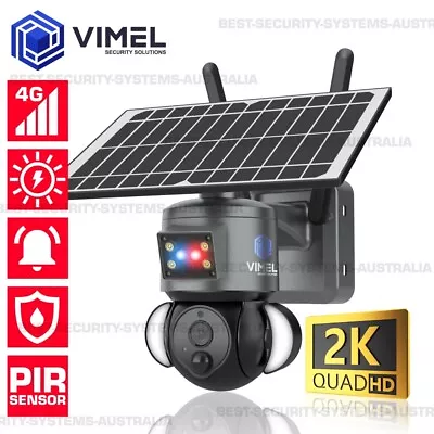 High-End 4G Solar Security Camera Construction Site LIVE Monitoring QHD 2K APP • $259
