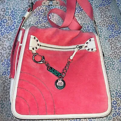 £201.63 • Buy Vintage White Pink Juicy Couture Messenger Bag Purse Handbag Velour Cupcake