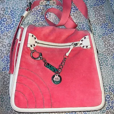 £201.63 • Buy Vintage White Pink Juicy Couture Messenger Bag Purse Handbag Velour Cupcake