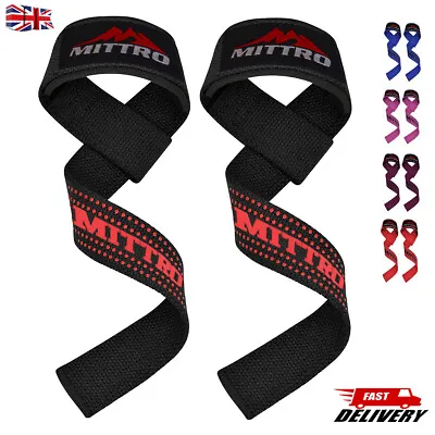 Weight Lifting Wrist Straps Gym Training Hand Bar Wraps Deadlift Support 5mm • £4.99