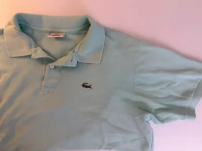 LACOSTE Blue Cotton Short Sleeve Polo Shirt SIze 6 L • $22.40