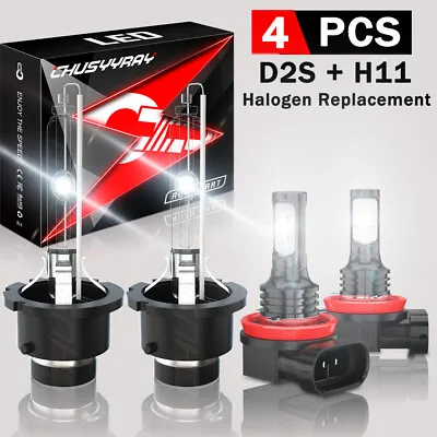 D2S+H11 HID Headlight High/Low + LED Fog Light Bulbs For Infiniti QX56 2011-2013 • $26.99