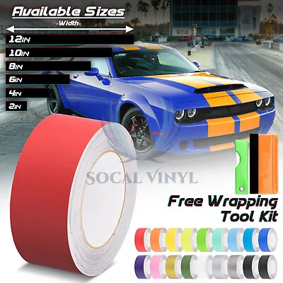 Matte Racing Stripes Vinyl Wrap Sticker For Dodge Challenger Stripe 10FT / 20FT • $21.93