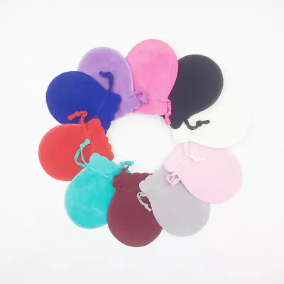 10-100pcs Oval Velvet Drawstring Gift Wedding Jewellery Candy Party Pouch Bags  • £3.29