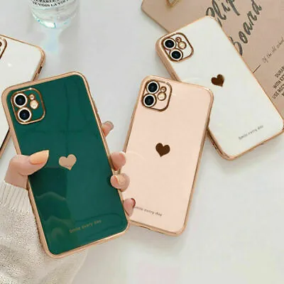 $6.26 • Buy Plating Cute Heart Shockproof Phone Cover Case For IPhone 14 13 11 12 Pro Max XR