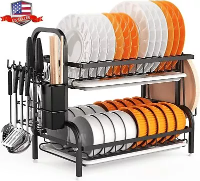 Metal Over The Sink Dish Drying Rack Drainer Shelf For Kitchen Supplies Storage • $26.99