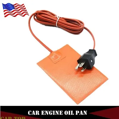Car Engine Oil Pan Sump Tank Heater Plate US Plug Silicone Heating Pad 13X9cm US • $14.08