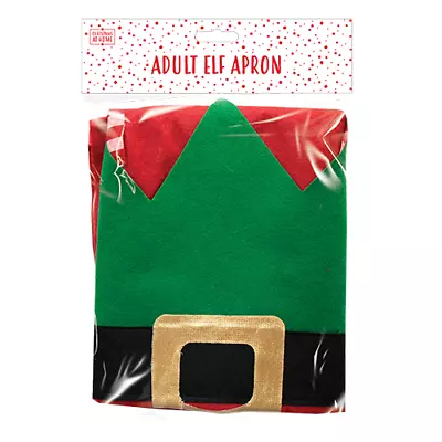 Elf Apron - Present Dress Up Party Home Novelty Festive Chef Elf Xmas Gift • £3.99