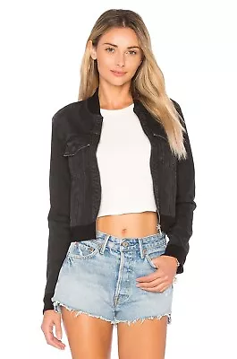 J Brand Harlow Denim Bomber Jacket In Double Cross Size XS  • $118