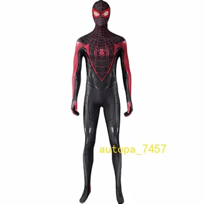 Marvel Spiderman PS5 Miles Morales Cosplay Costume Suit Bodysuit Gifts New Props • $48.36