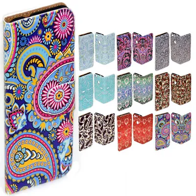 For Sony Xperia Series - Paisley Print Pattern Wallet Mobile Phone Case Cover • $13.98