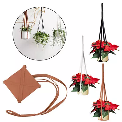 Leather Plant Hanger Hanging Planter Flower Pot Holder Home Garden Decor DIY New • £6.49