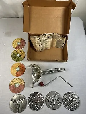 MOULI JULIENNE KITCHEN TOOL ROTARY GRATER In BOX With 4 Cutting Discs & Papers • $69.39