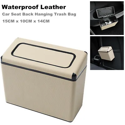 $20.27 • Buy 1PCS Car Leather Door Seat Back Hanging Trash Bag Garbage Case Can Waterproof