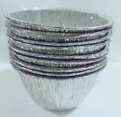 £4.92 • Buy 9x Deep Aluminium Foil Pudding Dishes Round Pie Cases 11cm Recyclable Disposable