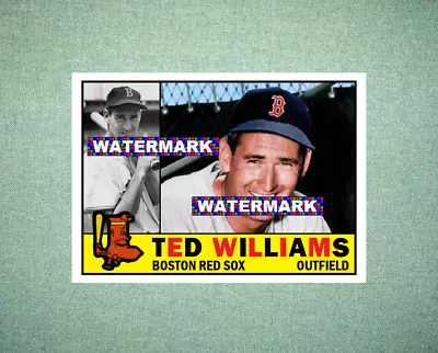 Ted Williams Boston Red Sox 1960 Style Custom Baseball Art Card • $5.88