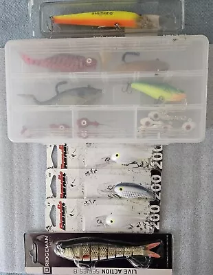 VTG + NEW Fishing Lures 6 Crankbaits 3 Jigs 9 Jig Heads RAPALA SHIMANO PLANO • $20