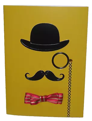 Burgoyne Mustache Birthday Greeting Card New Embellished W/Envelope  5 X 7 • $4.96