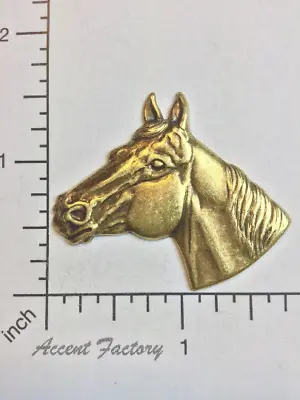 40023         Brass Oxidized Quarter Horse Head Jewelry Finding • £1.95