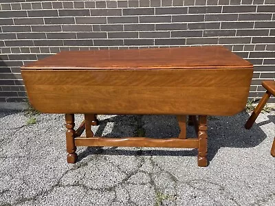 Vintage Cushman Colonial Herman DeVries Maple Butterfly Dropleaf Table # 4-43 • $1000