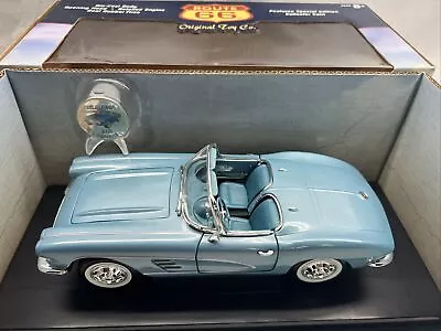 ETRL 1961 Corvette Convertible 1/18 Diecast Jewel Blue Route 66 Edition W/ Coin • $69.99