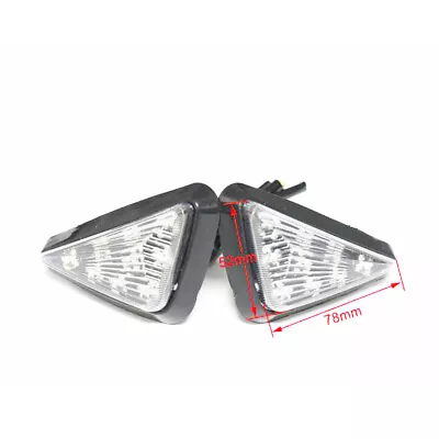 Pair Motorcycle Triangle Flush Mount Turn Signal Smoke Amber LED Light Universal • $12