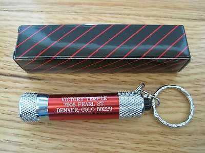 Key Chain Flashlight LED VICTORY TEMPLE Pearl ST.  Denver Co NOS In Box • $12.97