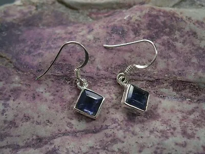 925 Sterling Silver Violet Blue Iolite Drop/dangle Earrings • £17