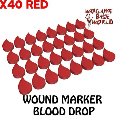 20pcs Or 40pcs Blood Drops Wargame Base World Wound Markers Red Slots Game Bases • £14.39