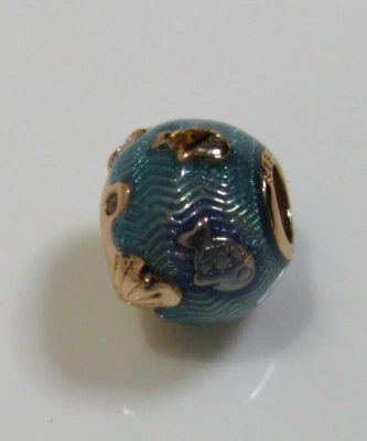 $55.95 • Buy Pandora Shimmering Ocean Waves & Fish Charm #789004c01