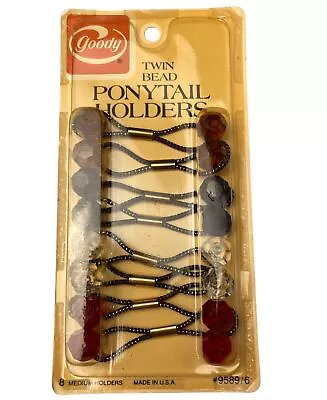 $38.94 • Buy Vintage 1982 Goody Twin Bead Ponytail Holders New Sealed 9689/6 USA FALL COLORS