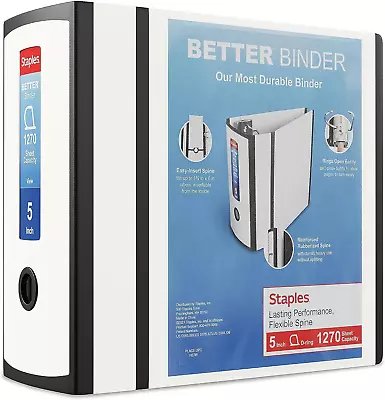 Staples 5 3-Ring Better Binder White 2/Pack ST55820-CCVS • $40.17